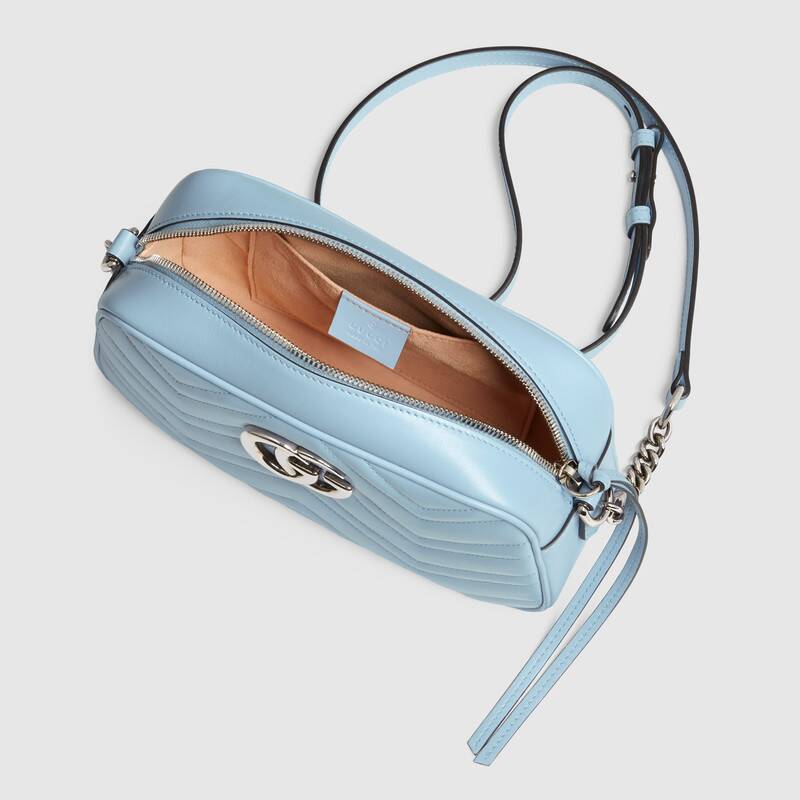 Gucci GG Marmont Small Matelasse Shoulder Bag 447632 Light Blue